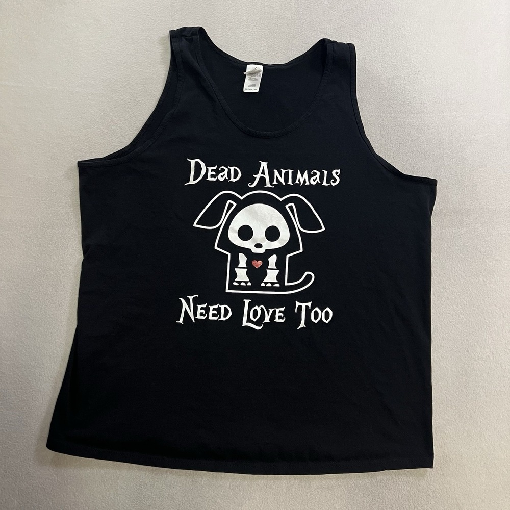 Skelanimals Tank Top Shirt Adult Size 2XL Dax Dog Dead Animals Need Love Too